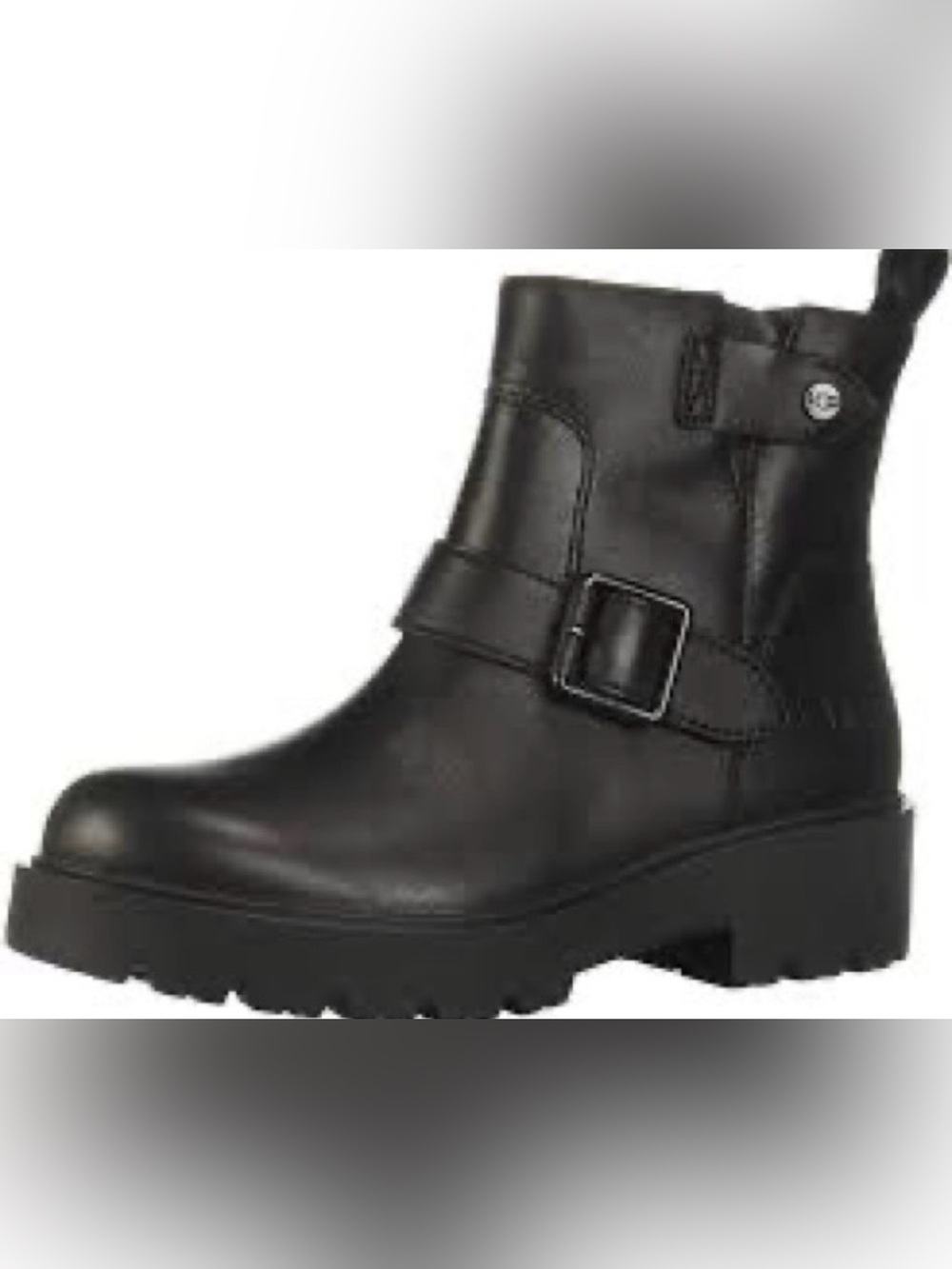 UGG Women's Saoirse Black Leather Buckle Ankle Boots